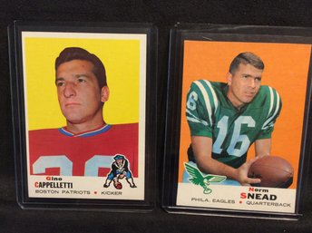 (2) 1969 Topps Football Cards - Norm Snead & Gina Cappelletti