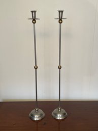 Pair Of 29 Inch Tall Candlesticks