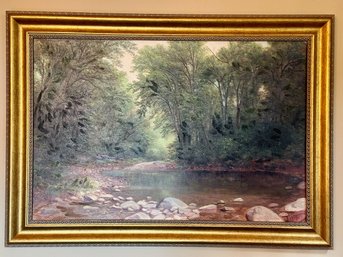 Framed 'Brushstrokes' Painting, A Catskill Stream, After Durand
