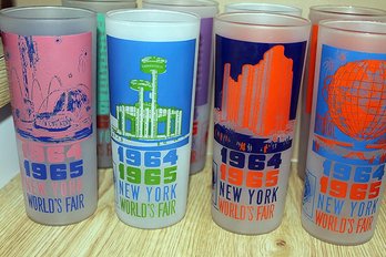Vintage 1964-1965 NYC Worlds Fair Drinking Glasses-set Of 8 -MINT!