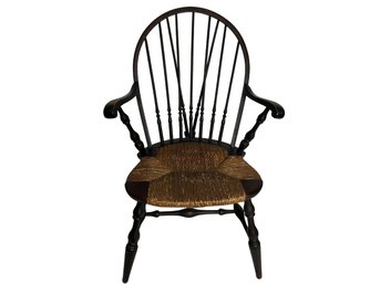 Fine Antique Windsor Armchair With Rush Seat