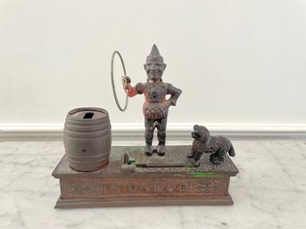 Antique Trick Dog Cast Iron Mechanical Bank