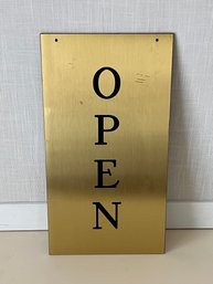 Reversible Heavyweight Brass Open & Close Sign