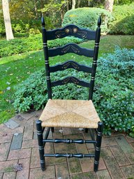 Black Painted Chair With Rush Seat - Great Condition