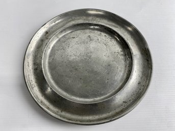 Antique Pewter Plate, Monogrammed F.G.G.