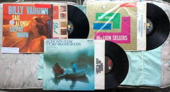 Lot Of 3 Billy Vaughn Late 50s Vinyl Record Albums - Sail Along, Million Sellers, Alone With Today - Lounge