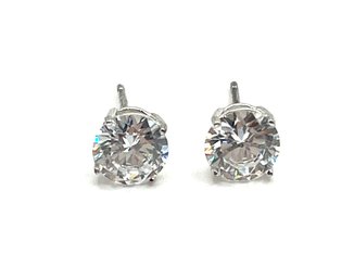 Sterling Silver Clear Stone Stud Earrings