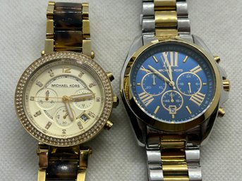 HIS And HERS MICHAEL KORS CHRONOGRAPHS- MEN'S 'BRADSHAW' And  LADIES PARKER TORTOISE