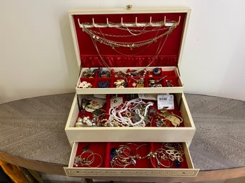 Jewelry Box With Costume Jewelry