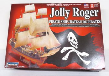 A Lindberg Jolly Roger Pirate Ship Model Un-Assembled Parts Still In Bags
