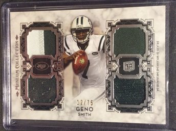 2013 Topps Museum Collection Geno Smith Quad Jersey Relic Card 12/75 - K