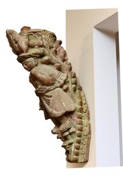 Man With Headdress Carved Wood Polychrome Wall Art