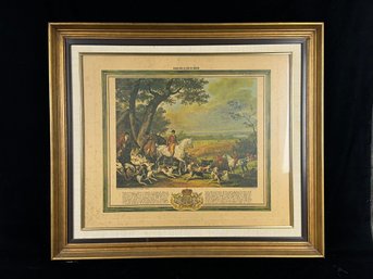 'Chasse Dan Le Bois De Meupon' J. Delclaux Fox Hunt Print In Frame