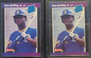 (2) 1989 Donruss Ken Griffey Jr Rated Rookie Cards - K