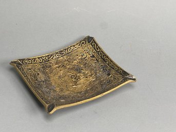 Brass Etched Ashtray, Made In Israel