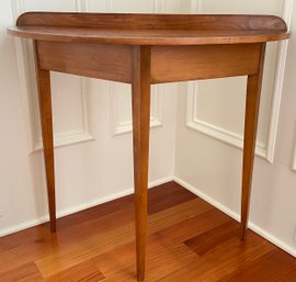Hitchcock Maple Demi Lune Console Table With Tole Paint