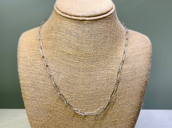 18K White Gold Paperclip Necklace (9.6 G)