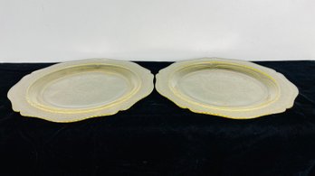 Pair Of Federal Glass Dinner Plates - Depression Glass