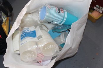 Bag Of Unused Disposable Cups