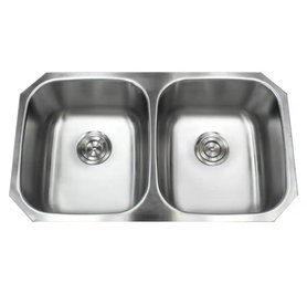 Undermount 18-Gauge Stainless Steel  50/50 Double Bowl Kitchen Sink.