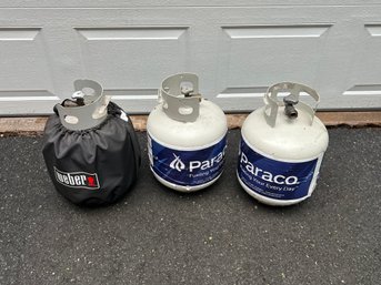 Lot Of 3 Propane Tanks, One Full