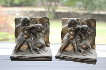 Bronze Antique Cherubs Bookends