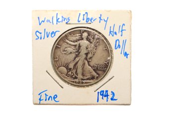 1942 Walking Liberty Half Dollar Silver Coin