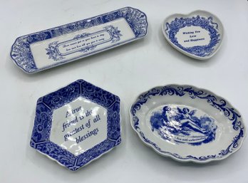 4 NEW Pieces Of Spode Blue Trinket Dishes