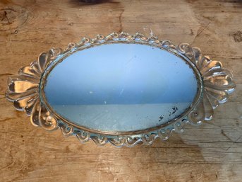 Duncan Miller? Glass Tray With Mirror 18x9.5 No Chips