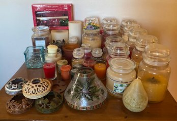 Large Lot Of New And Used Candles