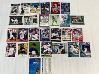 26 Lot Assorted Brands Baseball Cards - Upper Deck, Topps, Dunruss, Fleer, Pinnacle Plus