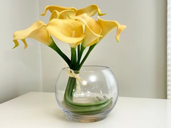High Quality Faux Floral In A Glass Vase