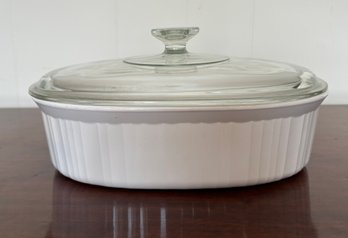 Corning Ware French White Oval Covered Casserole Baking Dish