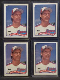 (4) 1989 Topps Randy Johnson Rookie Cards - K