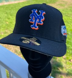 New With Stickers Vtg New Era 2000 World Series New York Mets 59Fifty Hat Size 7-3/8 All Black