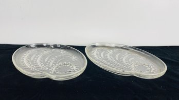 Pair Of Federal Wheat Pressed Pattern Toast And Tea Plates