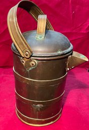 Antique Pitcher Brass And Copper Metal 1800's Victorian Original