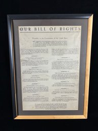 Print Of The Bill Of Rights In Frame