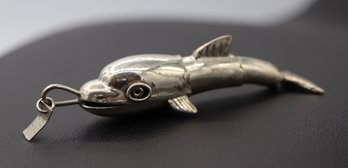 Amazing Sterling Silver Mexican Dolphin Articulating Pendant