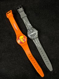 Graphic Wrist Watches Lot Of 2- Obama Novelty And Swatch Watches