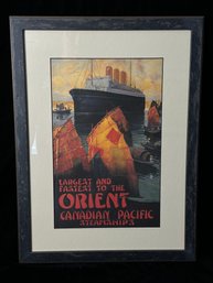 Largest And Fastest To The Orient Canadian Pacific Steamships Framed Poster