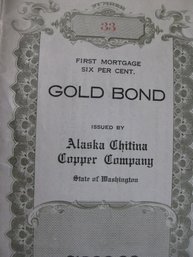 GOLD BOND  BY ALASKA CHITINA COPPER COMPANY - STATE OF WASHINGTON