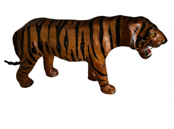 Pair Of Handmade Paper Mache Bengal Tigers