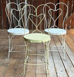 Vintage Twisted Iron 1950s Ice Cream Parlor Chairs A Set Of 3