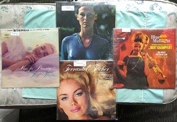 Lot Of 4 Cheesecake Sexy 50s-60s Vinyl Record Albums - Paul Weston, Percy Faith, Bert Kaempfert - Jazz Lounge