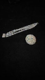 Clear Beaded Jewelry Lot