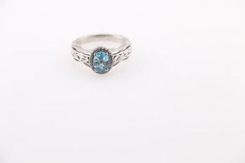 Sterling Silver Blue Topaz Ring Size 7