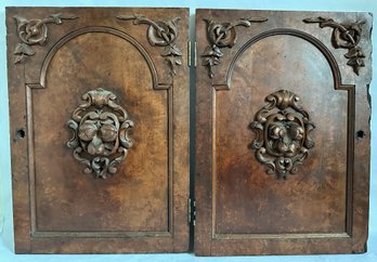 Set Antique Carved  Cabinet Doors (2 Pieces)