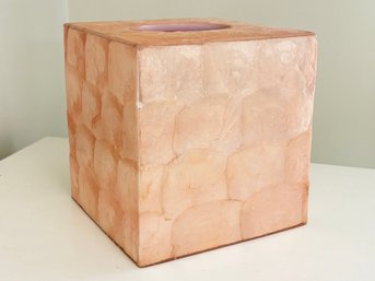 A Modern Pink Capiz Tissue Box Cover