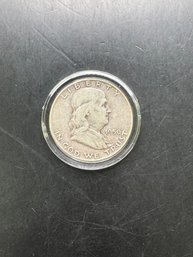 1950-D Benjamin Franklin Silver Half Dollar